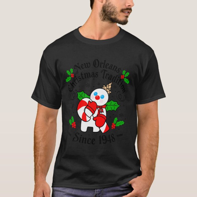 Camiseta New Orleans Mr Bingle Christmas Tradition Snowman  (Anverso)