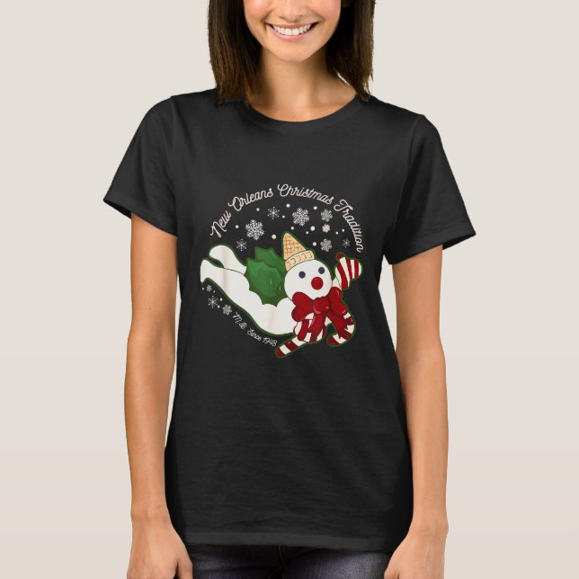 Camiseta New Orleans Mr Bingle Christmas Tradition Snowmen  (Anverso)