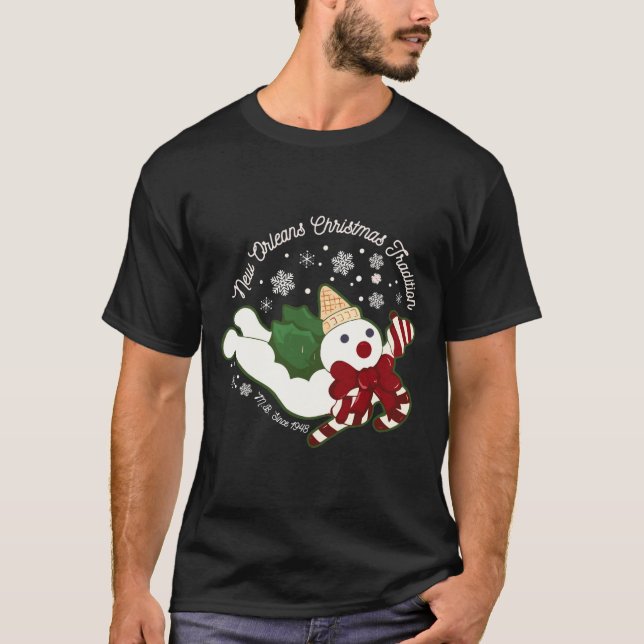 Camiseta New Orleans Mr Bingle Christmas Tradition Snowmen  (Anverso)
