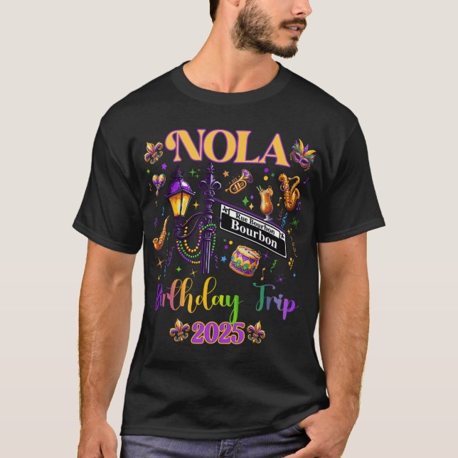 Camiseta New Orleans Nola 2025 Girls' Birthday Bachelorette (Anverso)