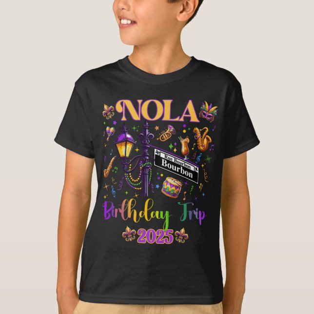 Camiseta New Orleans Nola 2025 Girls' Birthday Bachelorette (Anverso)