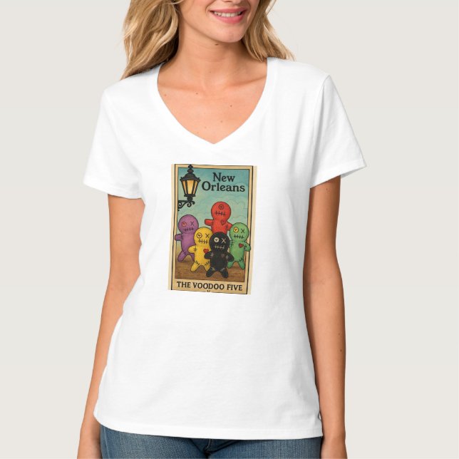 Camiseta New Orleans Themed design called, "The Voodoo V " (Anverso)