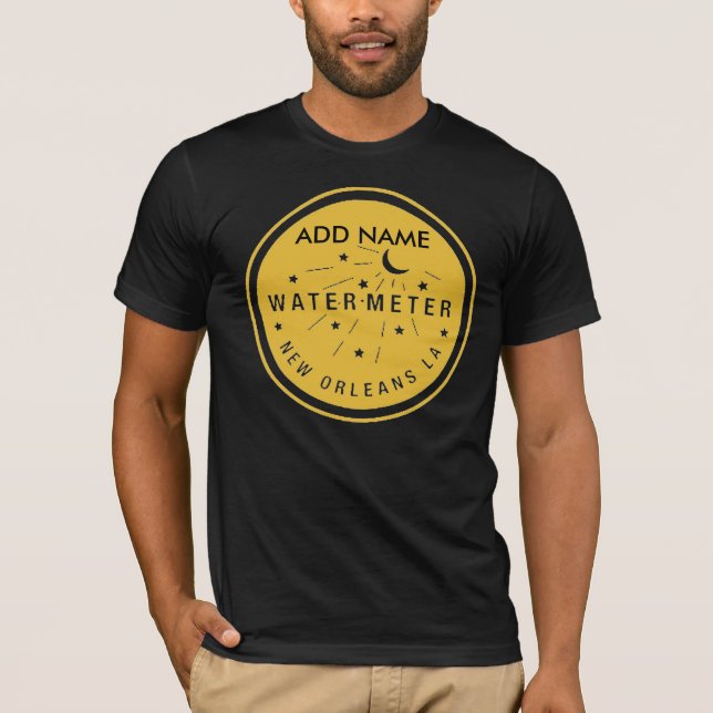 Camiseta New Orleans Water Meter Cover Gold, AÑADIR NOMBRE (Anverso)