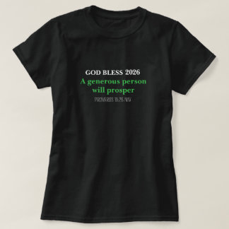 Camiseta New Year 2026 Blessings Festive Simple Black