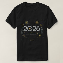 Camiseta New Year 2026 Gold Fireworks “New Year, New Glow”