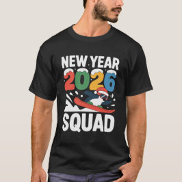 Camiseta New Year 2026 Squad Funny Winter Snow Penguin