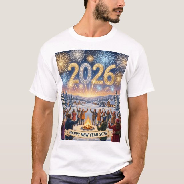 Camiseta New Year’s Eve in the Village – 2026 Celebration (Anverso)