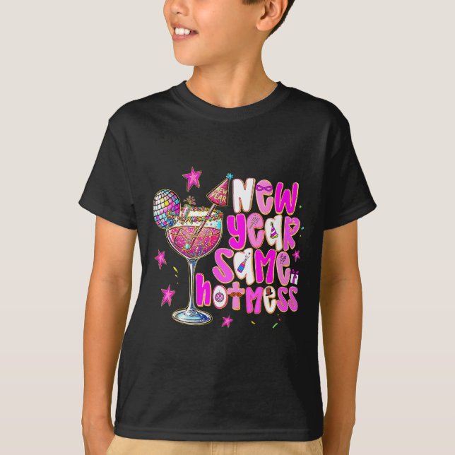 Camiseta New Year Same Hot Mess Martini Tail New Year Women (Anverso)