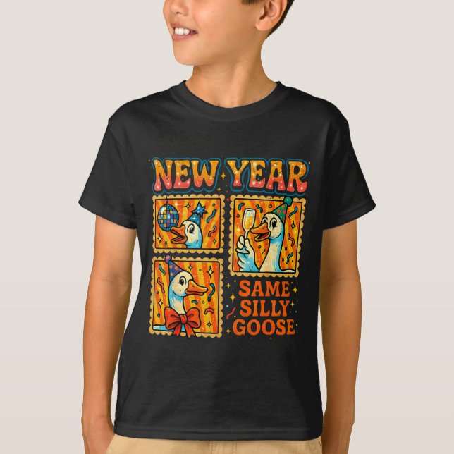 Camiseta New Year Same Silly Goose Funny Retro Party Gift  (Anverso)