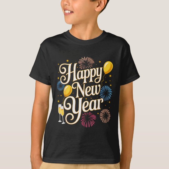 Camiseta New Years Eve 2026 Party Countdown Fireworks Happy (Anverso)