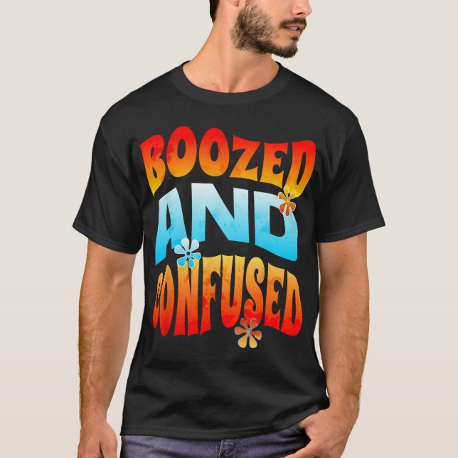 Camiseta New Years Eve Boozed And Confused Retro 2025 Adult (Anverso)