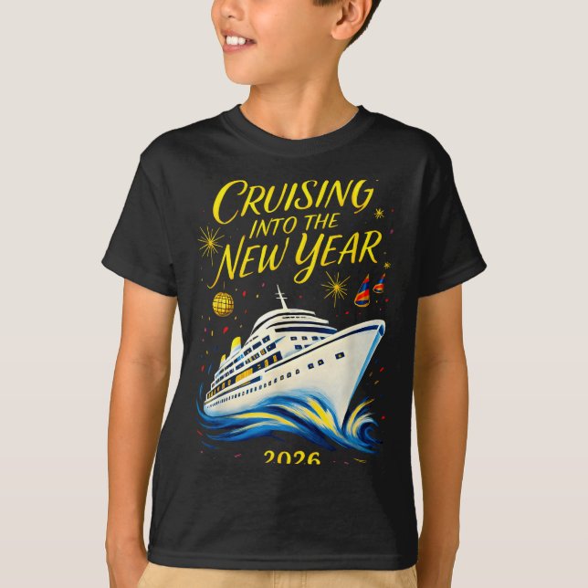 Camiseta New Year's Eve Cruise 2026 Cruising Into The New Y (Anverso)