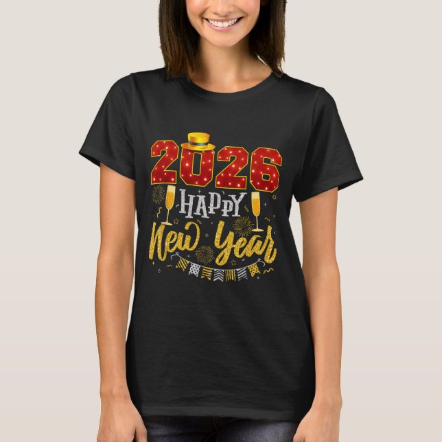 Camiseta New Years Eve Party 2026 Fireworks Happy New Year  (Anverso)