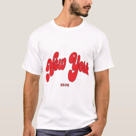 Camiseta New-York 1898 Red Arc Logo Typography