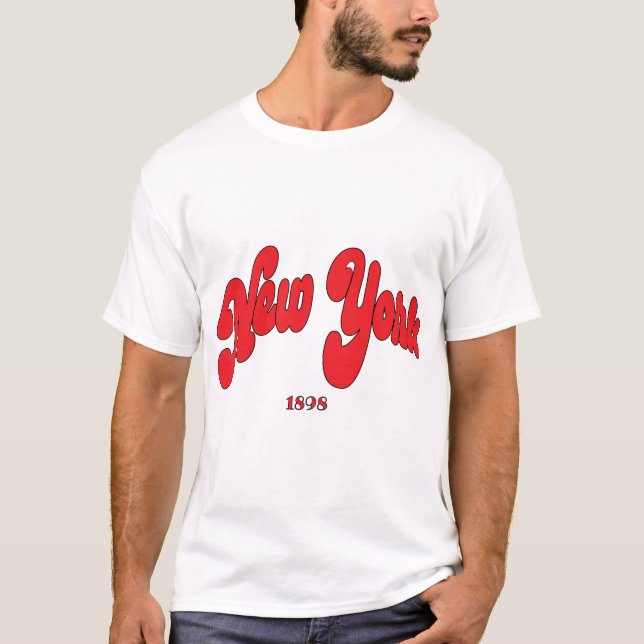 Camiseta New-York 1898 Red Arc Logo Typography  (Anverso)
