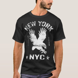 Camiseta New York City Big Apple Eagle Vintage Retro NYC Si