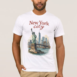 Camiseta New York City – Iconic Statue & Skyline T-Shirt