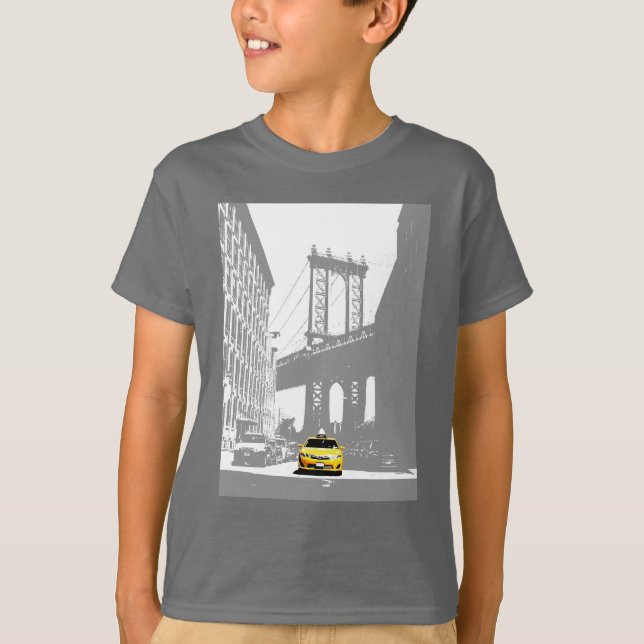Camiseta New York City Nyc Brooklyn Niños Taxi Amarillos (Anverso)