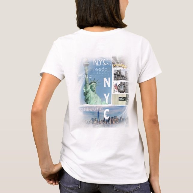 Camiseta New York City Nyc Manhattan Elegant Modern Trendy (Reverso)