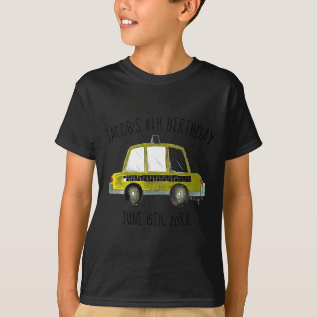 Camiseta New York City Nyc Yellow Taxi Cab Birthday Party  (Anverso)