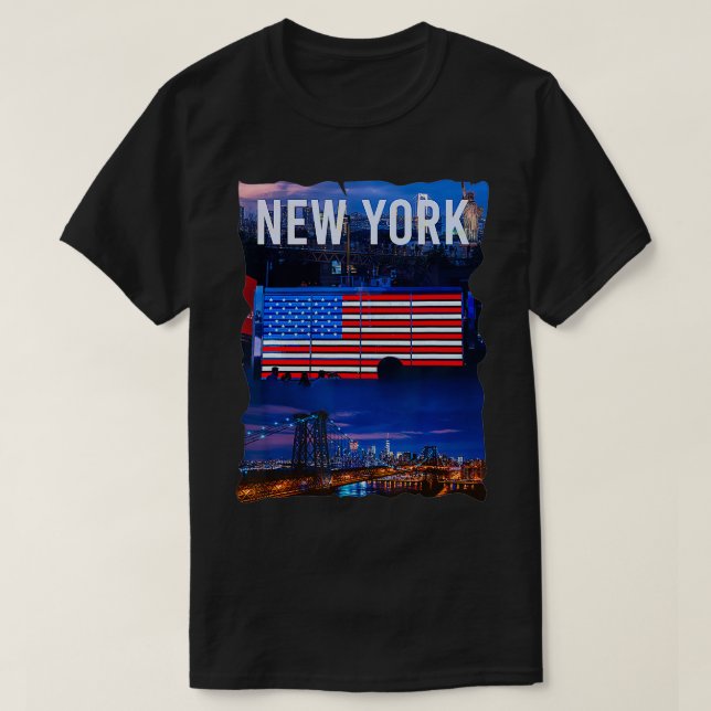 Camiseta New York City Scape Patriotic New Yorkers NYC Resi (Diseño del anverso)