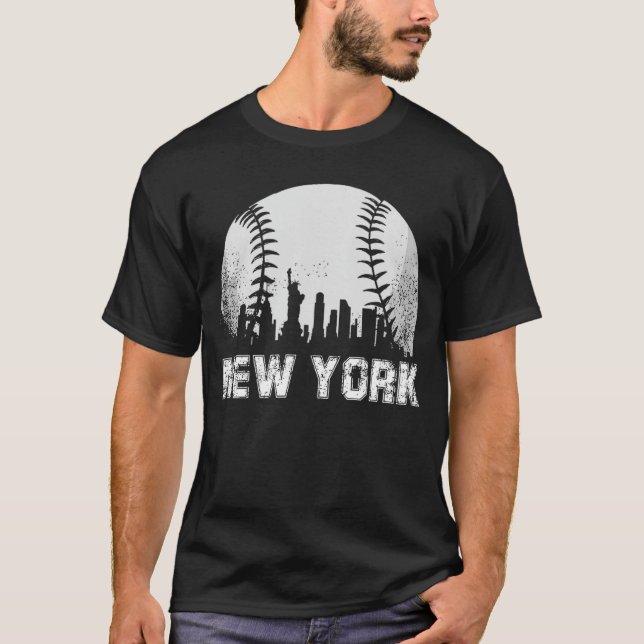 Camiseta New York City Skyline Baseball Lover funny (Anverso)