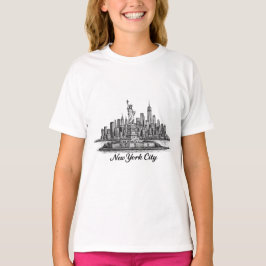 Camiseta New York City Skyline Line Art Illustration