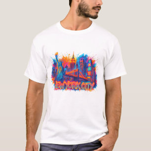 Camiseta New York City Skyline Watercolor Travel Art
