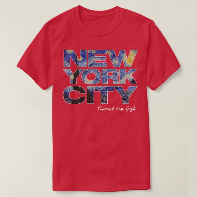 Camiseta New York City Van Gogh Starry Night Art Vincent Va (Diseño del anverso)