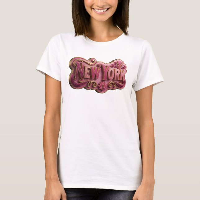 Camiseta NEW YORK de oro impactante (Anverso)