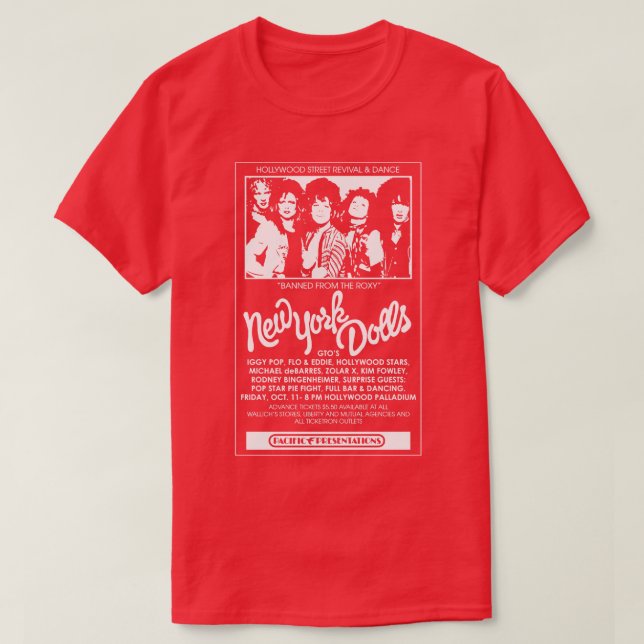 Camiseta New York Dolls Show Poster (Diseño del anverso)