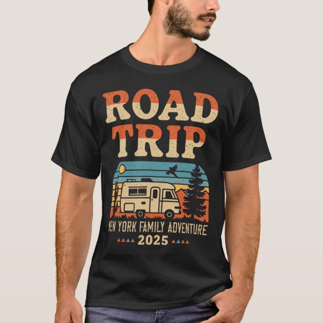 Camiseta New York Family Adventure Rv Camping Travel Road T (Anverso)