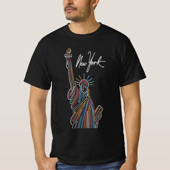 Camiseta New York Glow: Libertad colorida (Anverso)
