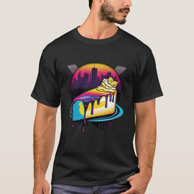 Camiseta New York Style Cheesecake Synthwave 80s Retrowave  (Anverso)