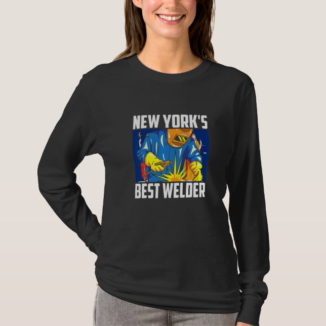Camiseta New York's Best Welder Ironworker Ironsmith Weldin (Anverso)