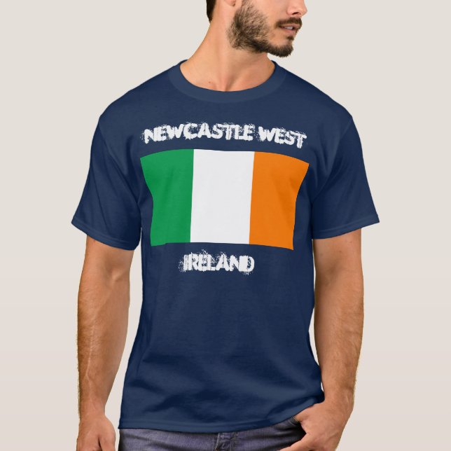 Camiseta Newcastle West, Irlanda con bandera irlandesa (Anverso)