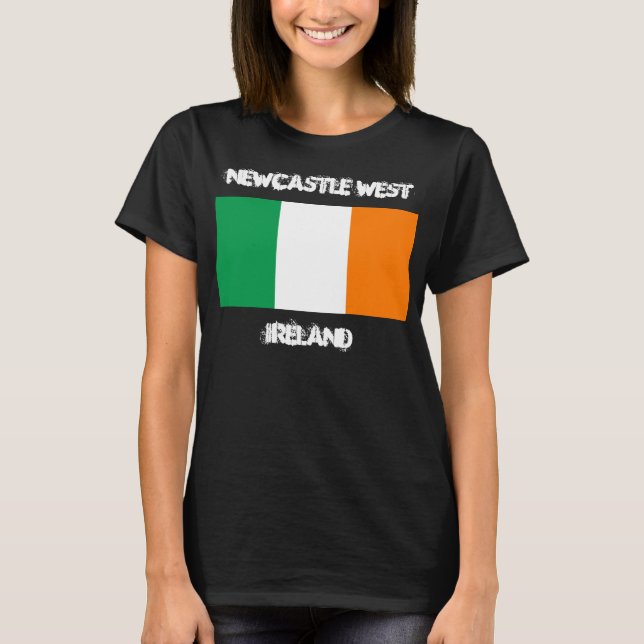 Camiseta Newcastle West, Irlanda con bandera irlandesa (Anverso)