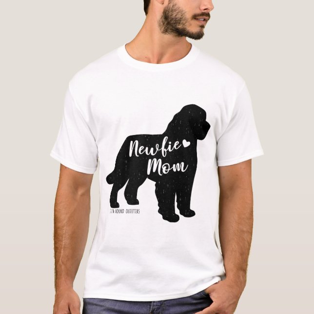 Camiseta Newfie Mom, Newfoundland Dog Silhouette (Anverso)