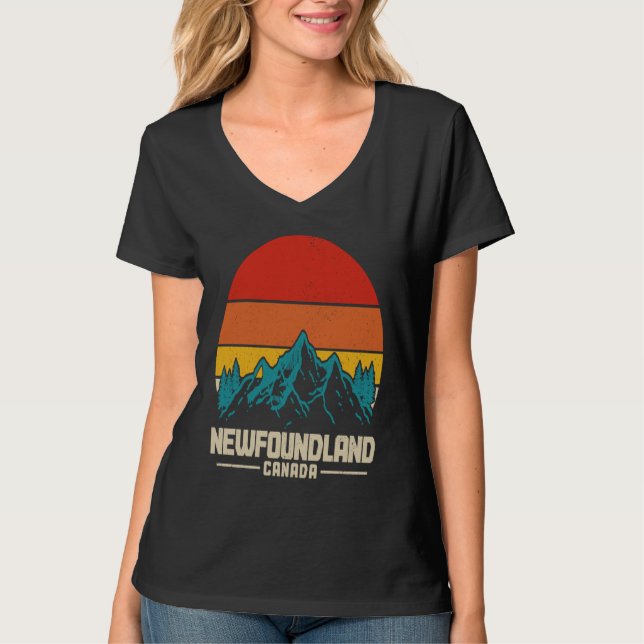 Camiseta Newfoundland Canada Vintage Mountains Hiking Natur (Anverso)