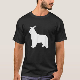 Camiseta Newfoundland Reindeer Christmas Dog 