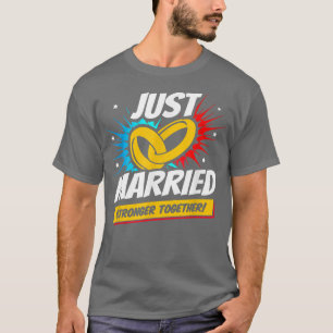Camiseta NewlywedsWedding HoneymoonBride GroomJust Married 
