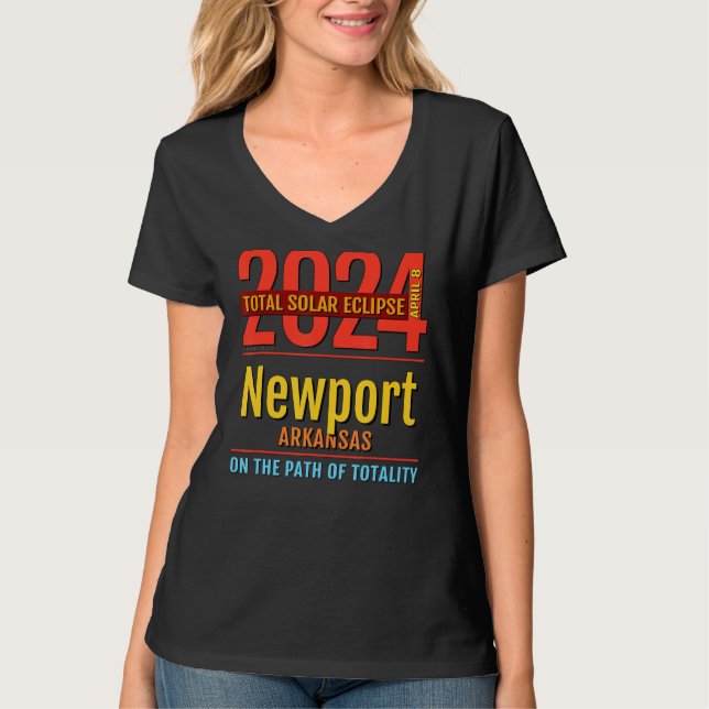 Camiseta Newport Arkansas AR Total Solar Eclipse 2024  4  (Anverso)