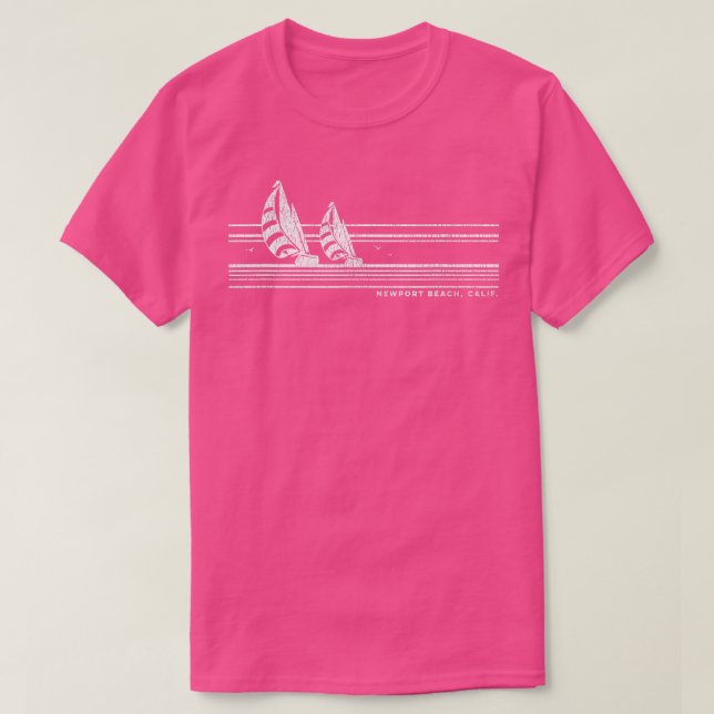 Camiseta Newport Beach CA Vintage Sailing 70 (Diseño del anverso)