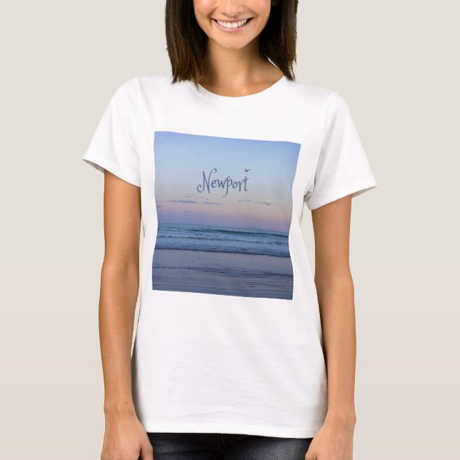 Camiseta Newport Beach California Ocean Sunrise Blue (Anverso)