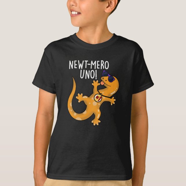 Camiseta Newt-mero Uno Funny Newt Pun Dark BG (Anverso)