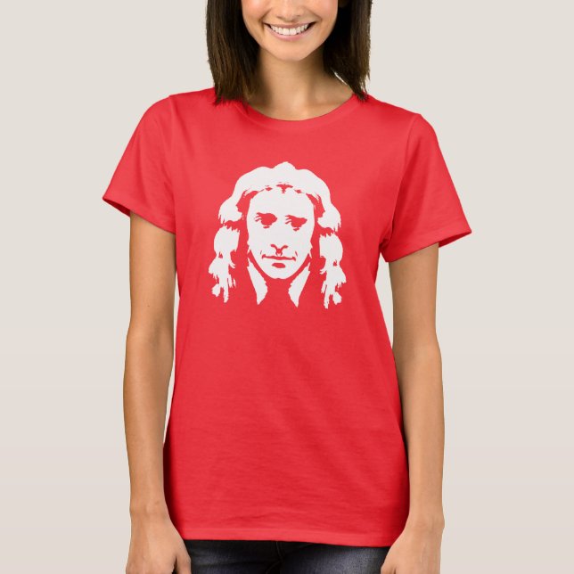 Camiseta Newton sonriente (ropa oscura) (Anverso)