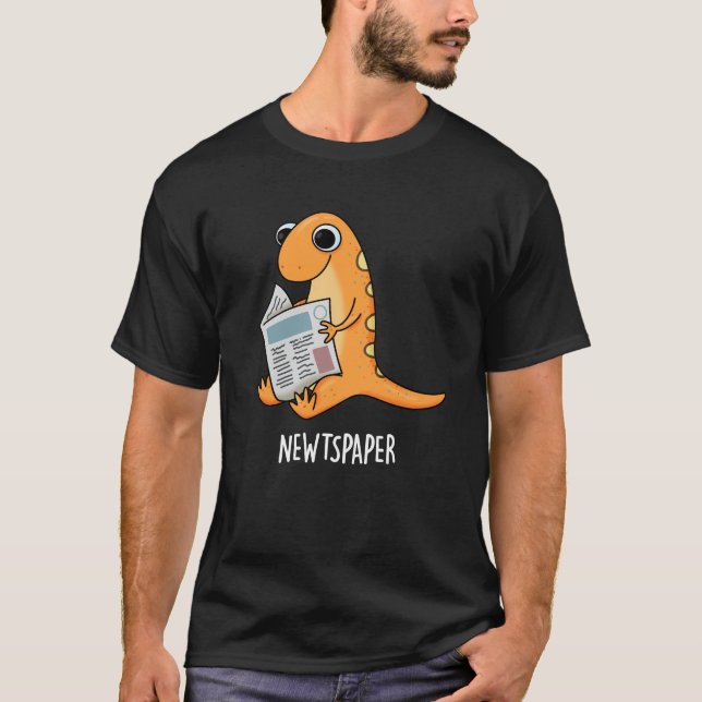 Camiseta Newtspaper Funny Newt Pun Dark BG (Anverso)