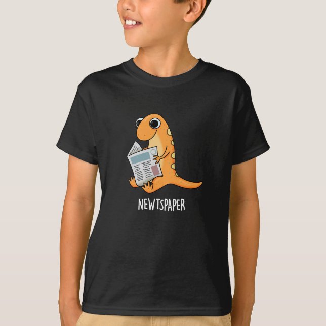 Camiseta Newtspaper Funny Newt Pun Dark BG (Anverso)