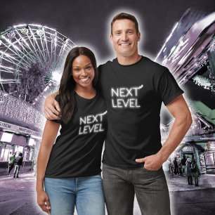 Camiseta Next Level Blanco Neón Negro