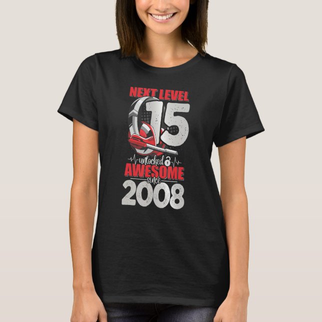 Camiseta Next Level Unlocked 15 Year Old Boy 2008 Headset G (Anverso)